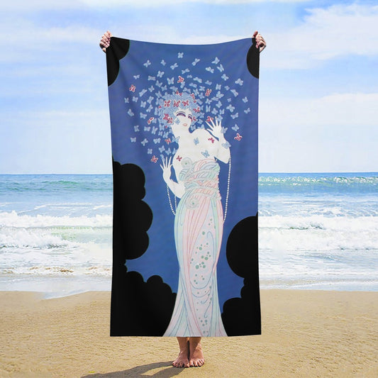 Ms Vogue Beach Towel, Vintage Art Deco Style 160×80cm