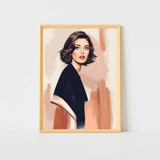 Chic & Captivating Modern Portrait Fine Art Poster for Effortless Style