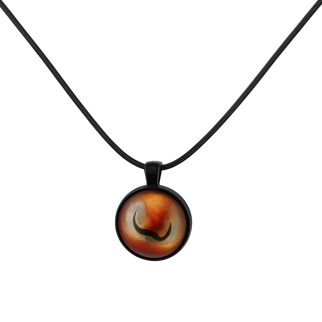 Earthy Marble Twirl Necklace, Handmade Stone-Look Pendant