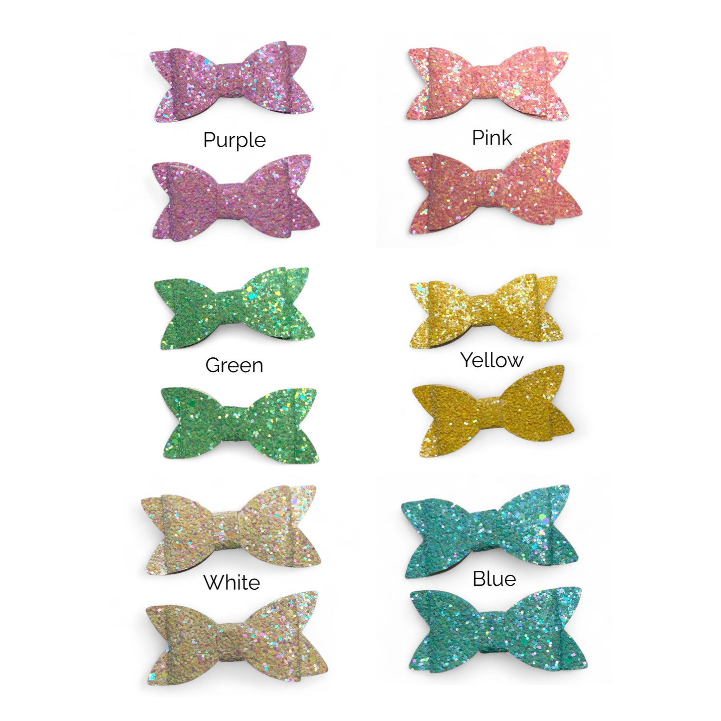 Glitter Hair Clips (2 Pack), Handmade Sparkly Alligator Clip Set