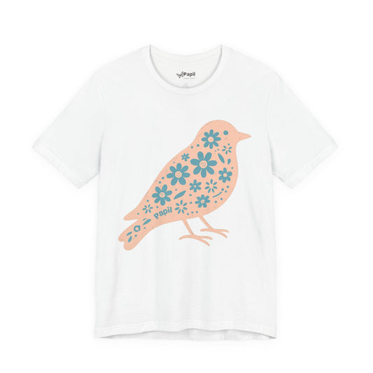 Little Bird floral spring graphic tee, alternate colourway