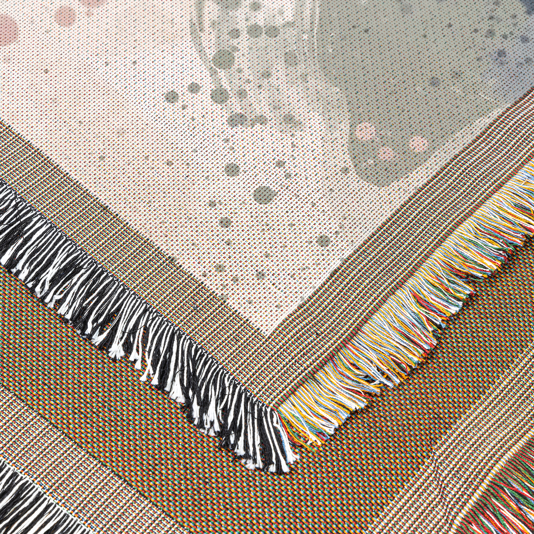 Abstract watercolour throw blanket, close-up detail