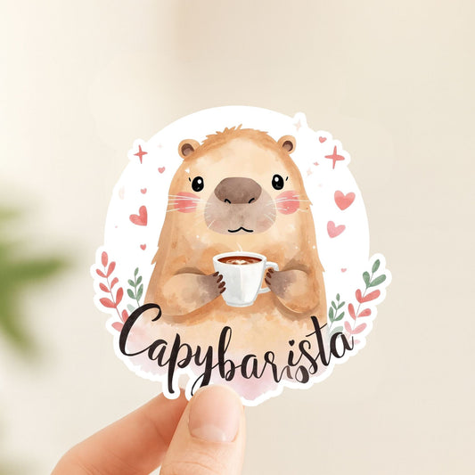 Capybarista sticker, alternate angle