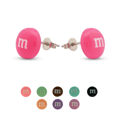 Colourful Round Lolly-Look Stud Earrings | Handmade | 14mm