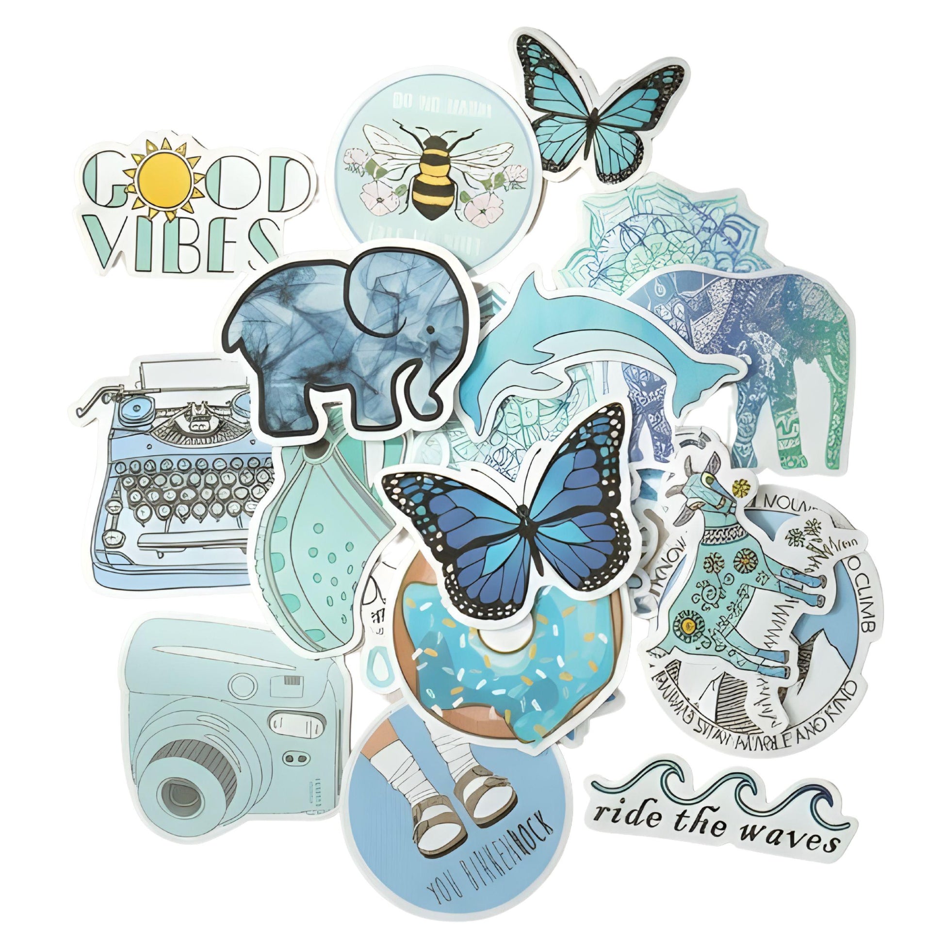 Blue Aesthetic Pack 50pcs | Coastal Vibes | Matte Vinyl | Sticker Pack