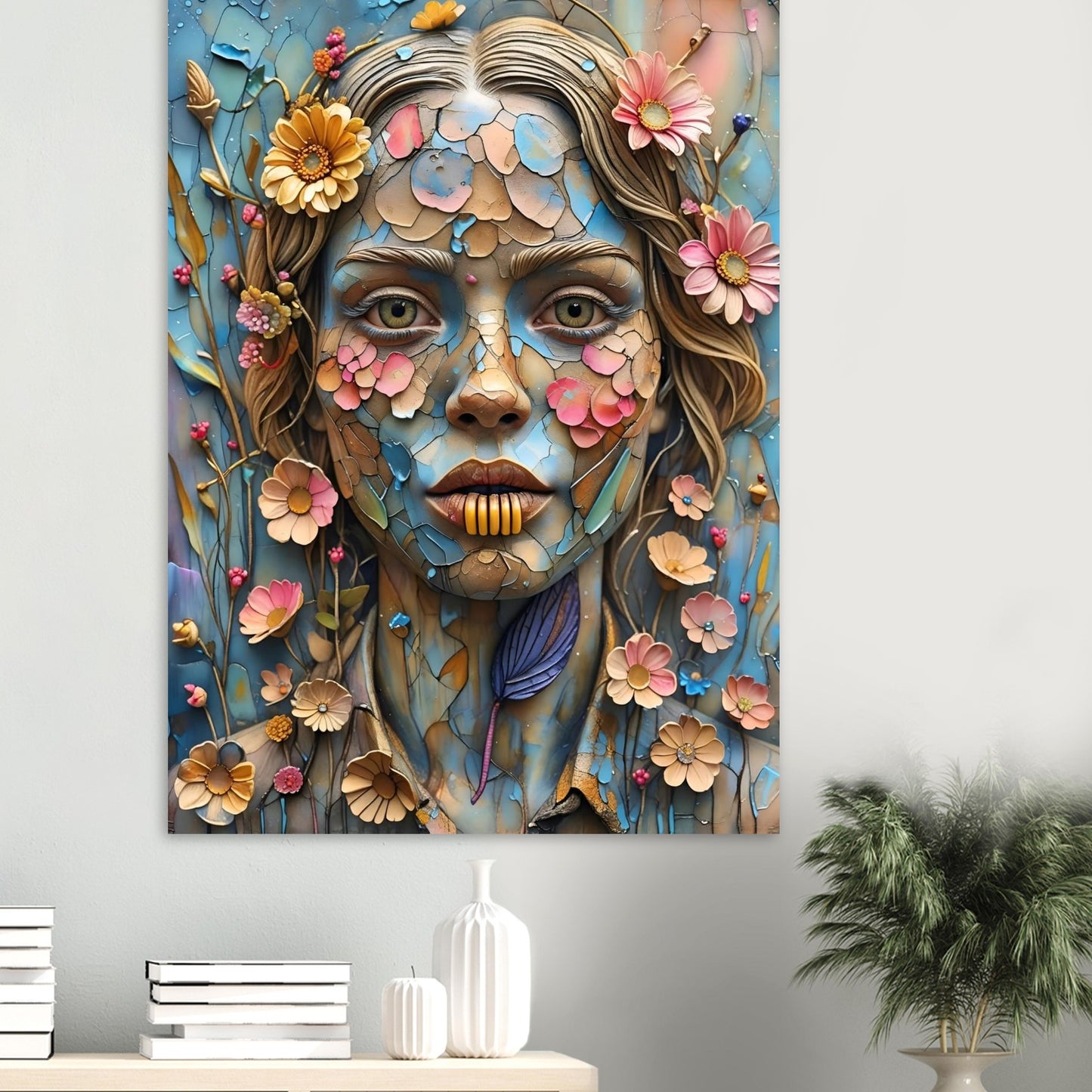 Bloom & Fracture Surreal Portrait Wall Art Poster