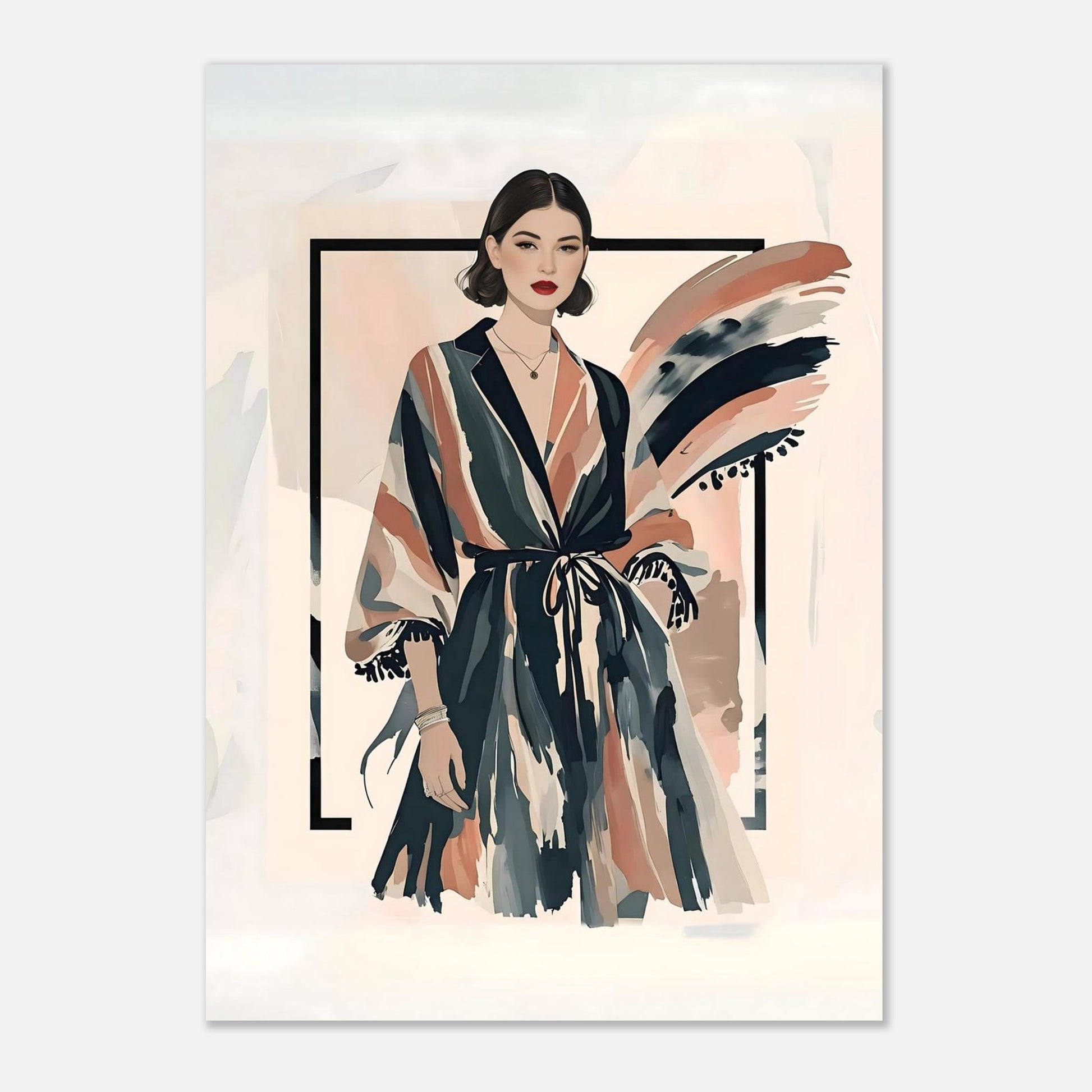 Kimono Chic Fashion Illustration Wall Art Poster