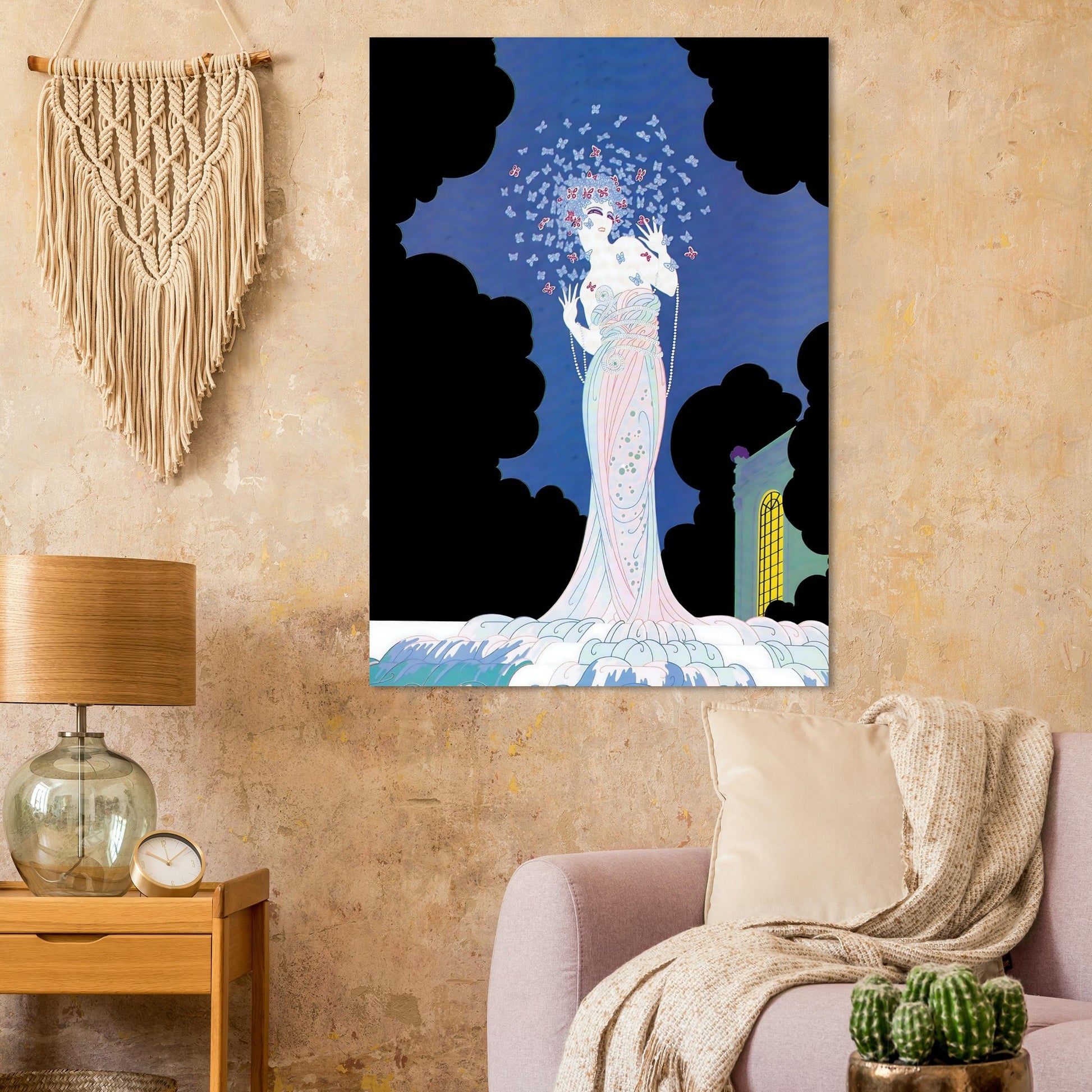 Butterfly Muse Art Deco Wall Art Poster
