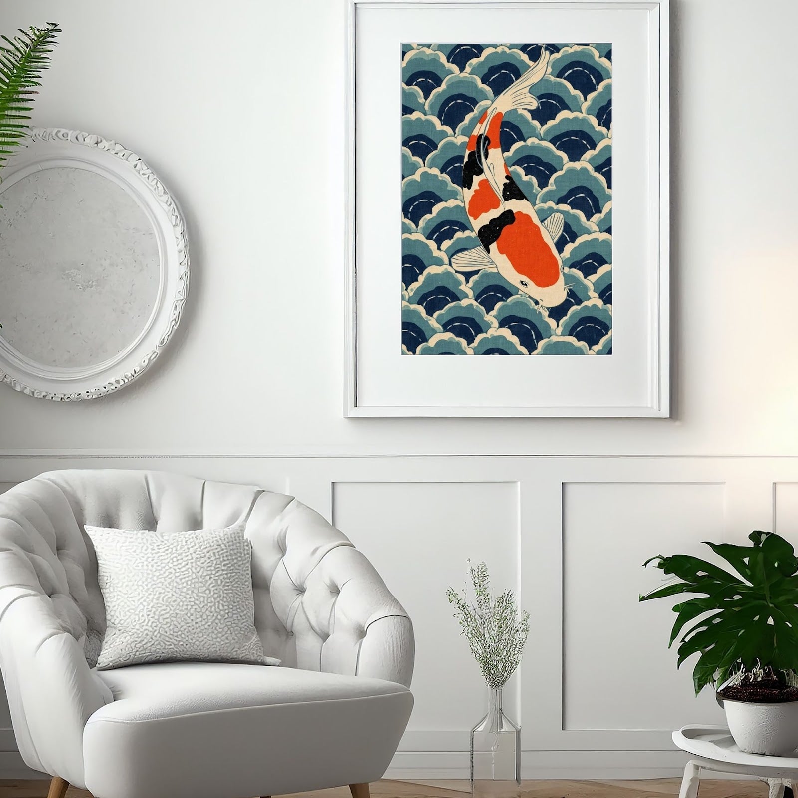 Koi Wave Japanese Art Wall Poster