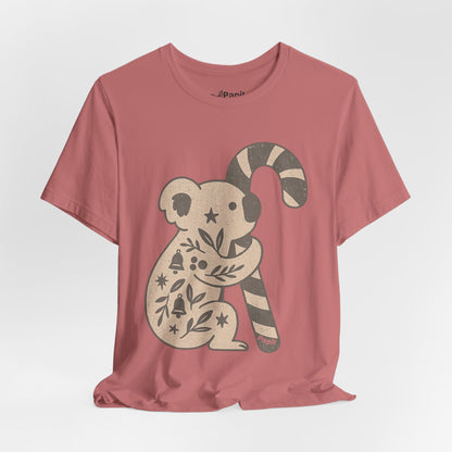 G'day Koala Christmas Tee, Cosy Botanical Unisex Aussie Holiday Shirt