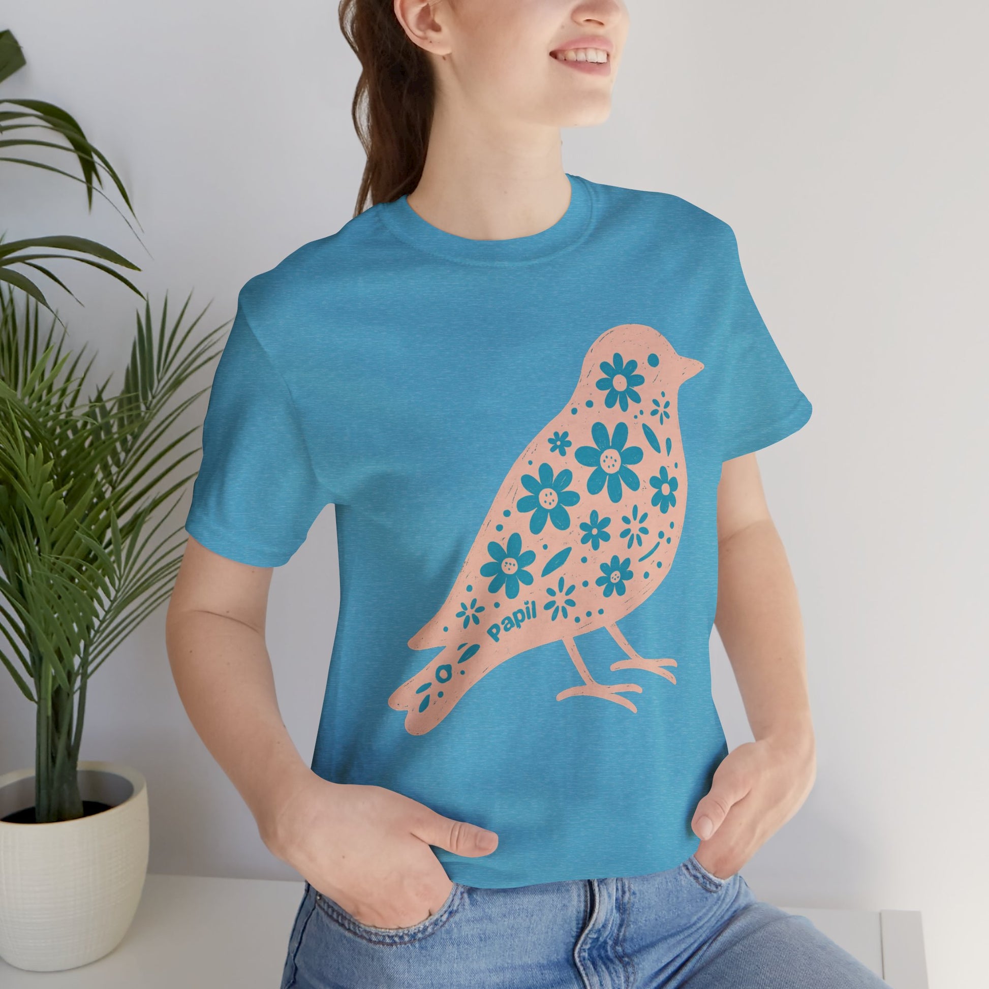 Little Bird, Big Charm — Floral Spring Bird Unisex Graphic Tee