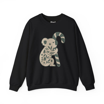 G'day Koala Christmas Sweatshirt, Cosy Botanical Unisex Jumper for the Aussie Holidays Black