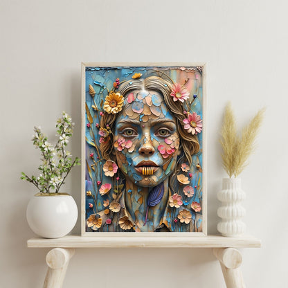 Bloom & Fracture Surreal Portrait Wall Art Poster