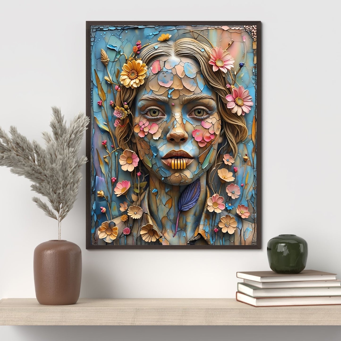 Bloom & Fracture Surreal Portrait Wall Art Poster