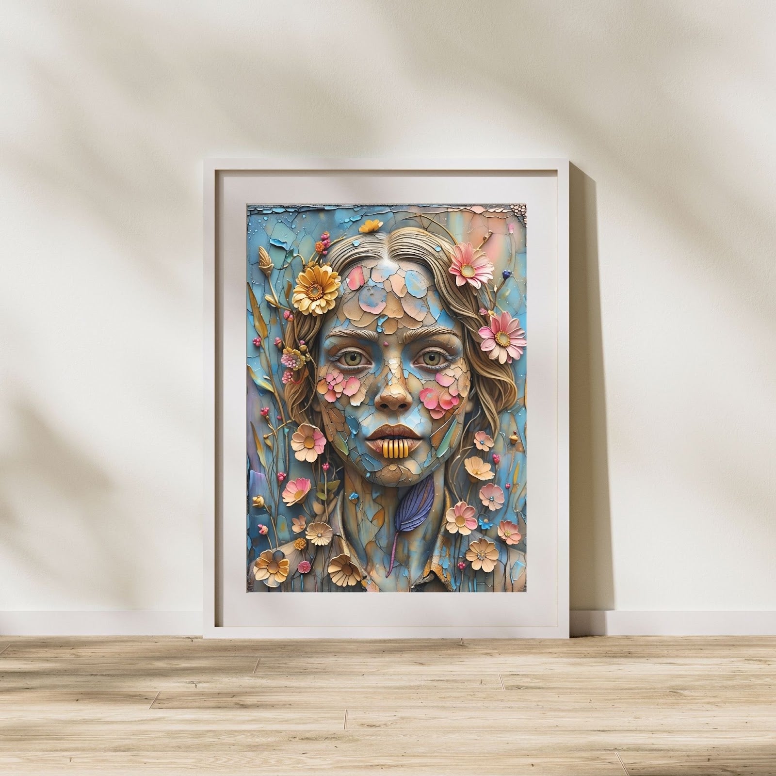 Bloom & Fracture Surreal Portrait Wall Art Poster