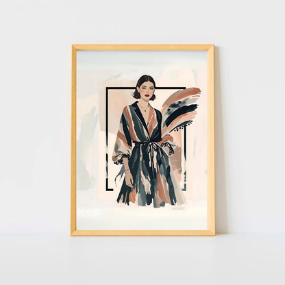 Kimono Chic Fashion Illustration Wall Art Poster