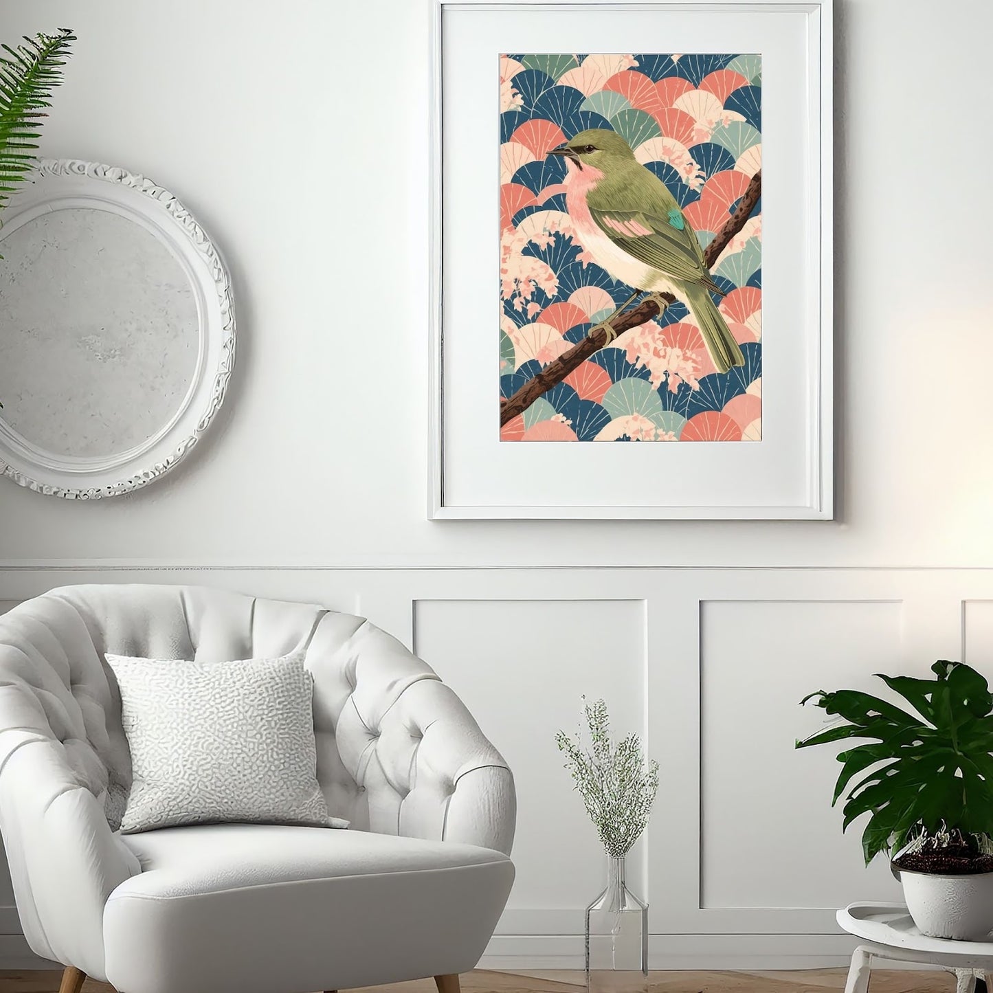 Songbird Serenity Japanese Art Wall Poster