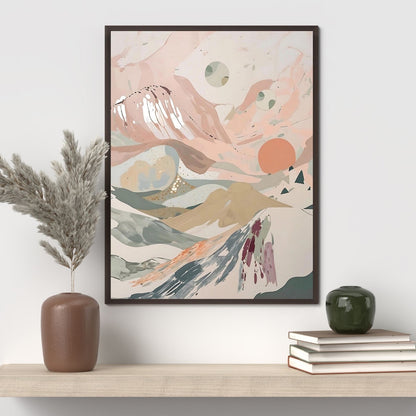 Celestial Desert Dreams Abstract Wall Art Poster