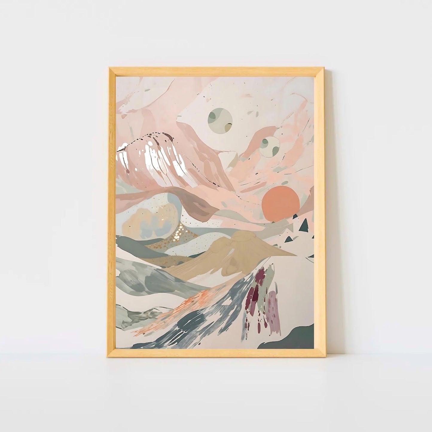 Celestial Desert Dreams Abstract Wall Art Poster