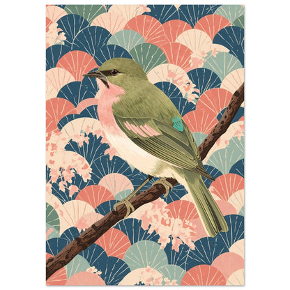Songbird Serenity Japanese Art Wall Poster A1 (59.4 x 84.1 cm)