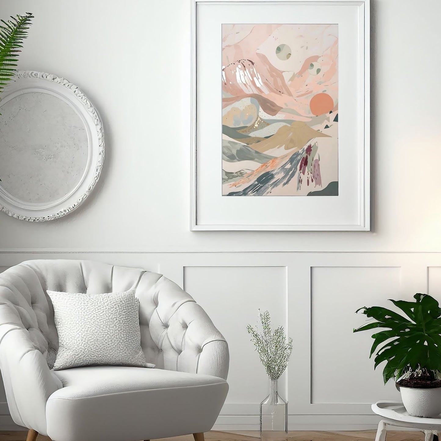 Celestial Desert Dreams Abstract Wall Art Poster
