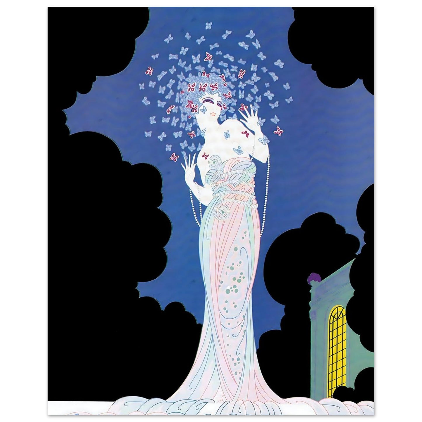 Butterfly Muse Art Deco Wall Art Poster 20x25 cm 8x10″