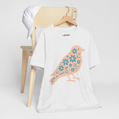 Little Bird, Big Charm — Floral Spring Bird Unisex Graphic Tee
