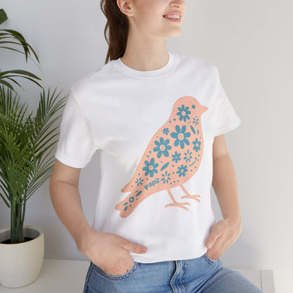 Little Bird, Big Charm — Floral Spring Bird Unisex Graphic Tee