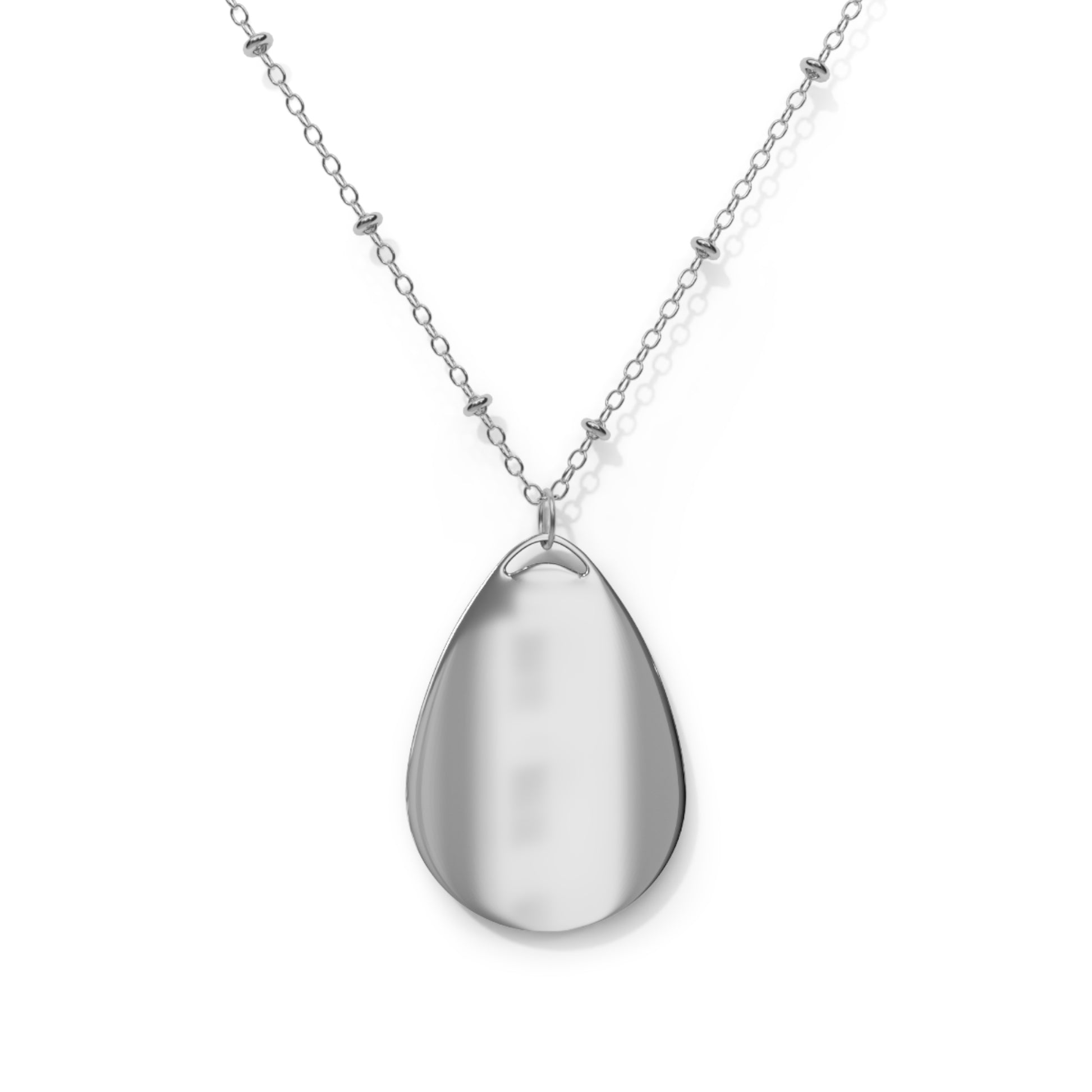 Personalised Floral Design Oval Pendant Necklace – Custom Initial Letter Jewellery