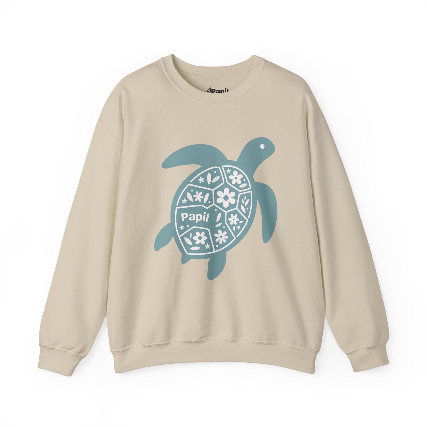 Shell Yeah! Floral Sea Turtle Cosy Crewneck Sweatshirt Sand