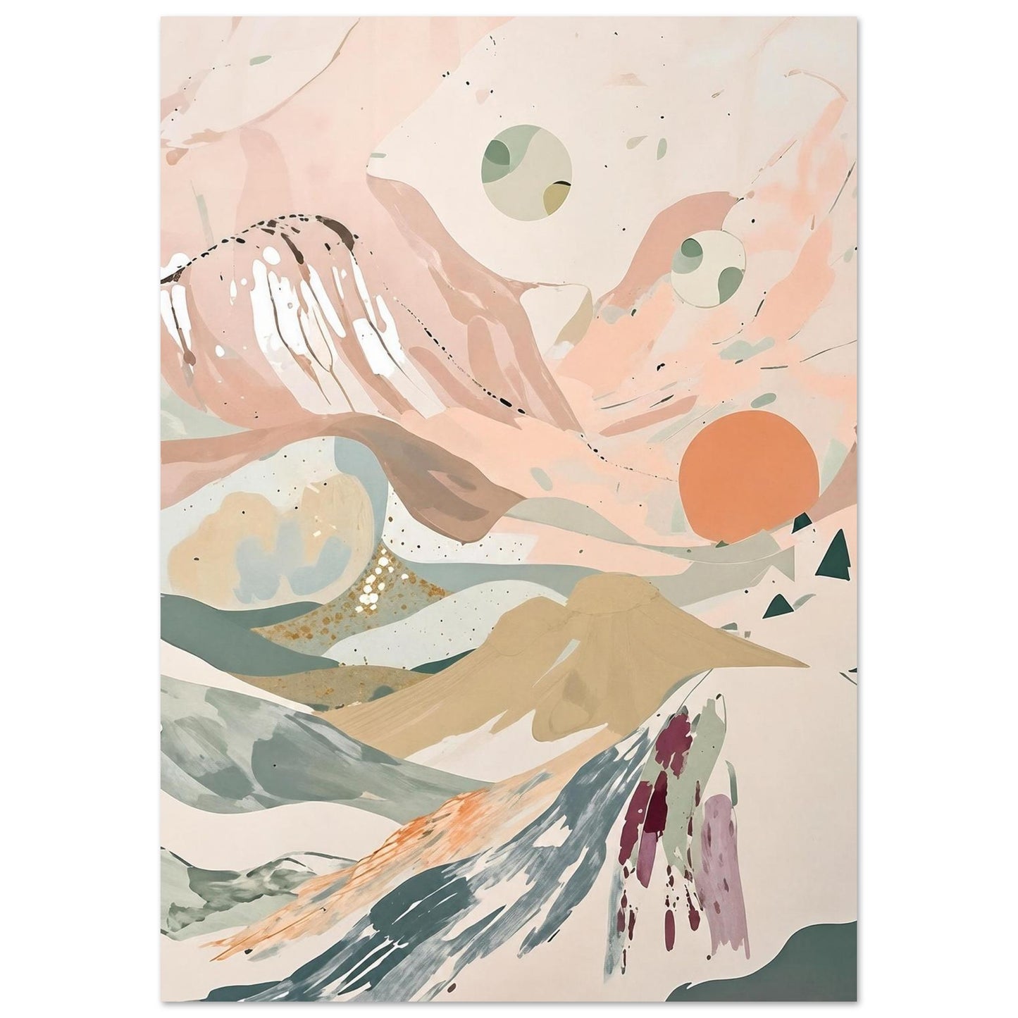 Celestial Desert Dreams Abstract Wall Art Poster A2 (42 x 59.4 cm)