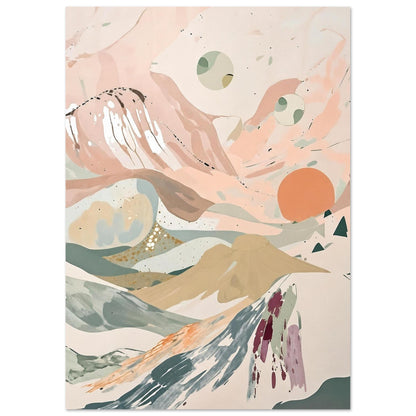 Celestial Desert Dreams Abstract Wall Art Poster A2 (42 x 59.4 cm)