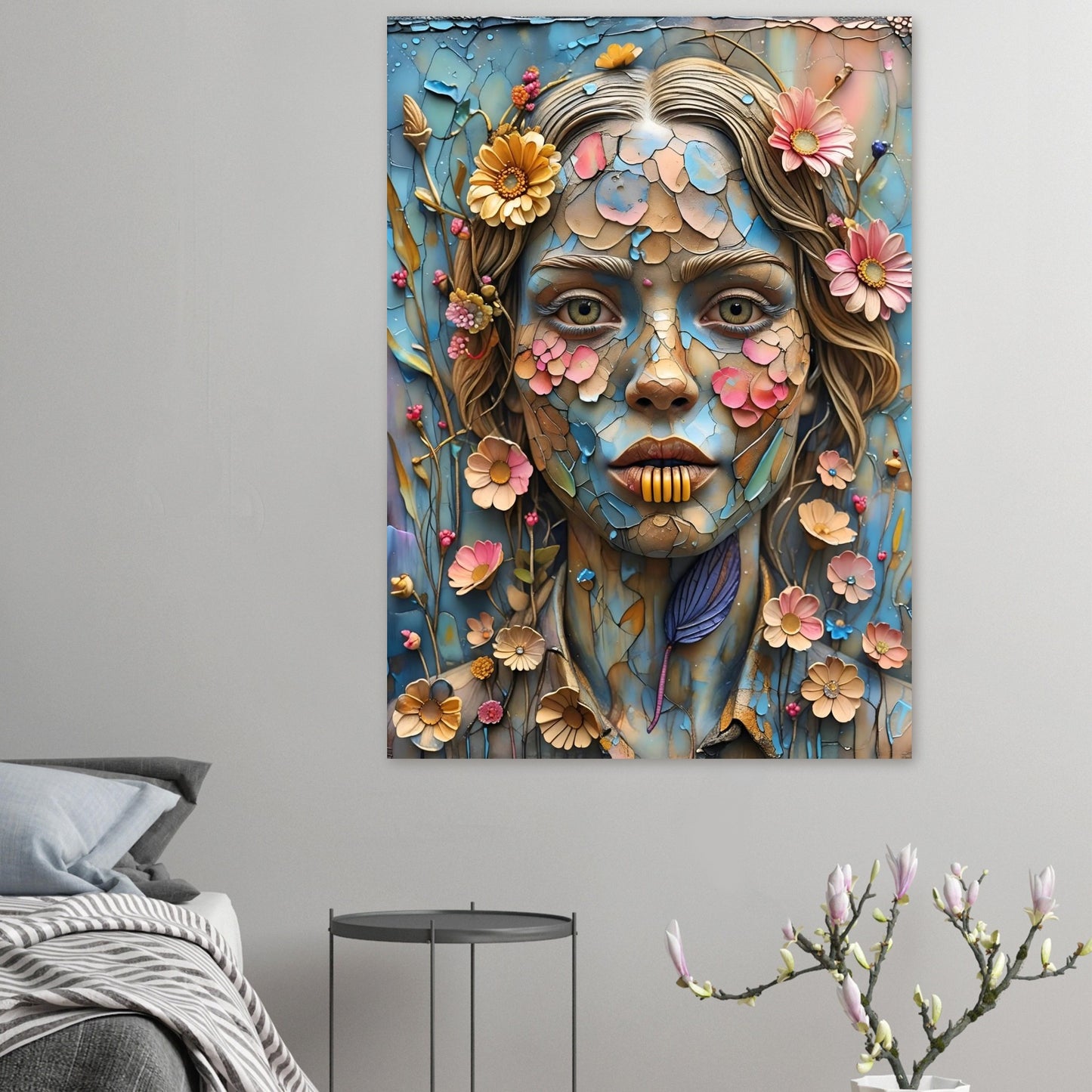 Bloom & Fracture Surreal Portrait Wall Art Poster