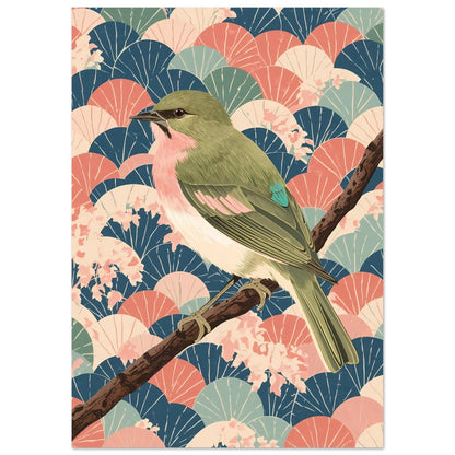 Songbird Serenity Japanese Art Wall Poster A2 (42 x 59.4 cm)