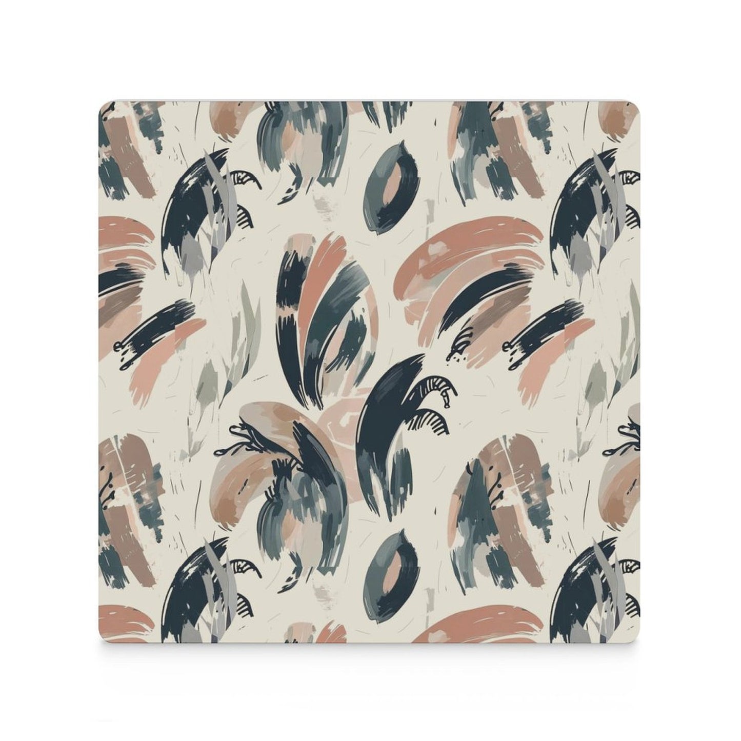 Earthbound Brush Abstract Coasters — US-Made, Set of 4