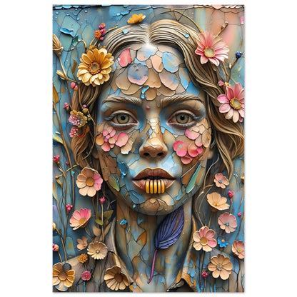 Bloom & Fracture Surreal Portrait Wall Art Poster 30x45 cm 12x18″