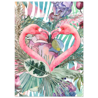 Flamingo Love Tropical Wall Art Poster 13x18 cm 5x7″