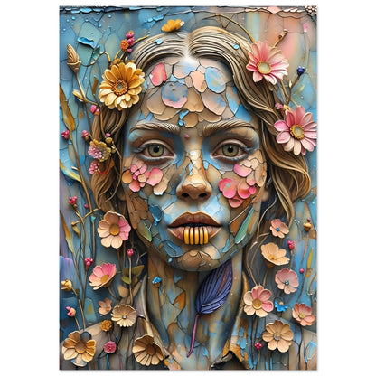Bloom & Fracture Surreal Portrait Wall Art Poster A0 (84.1 x 118.9 cm)
