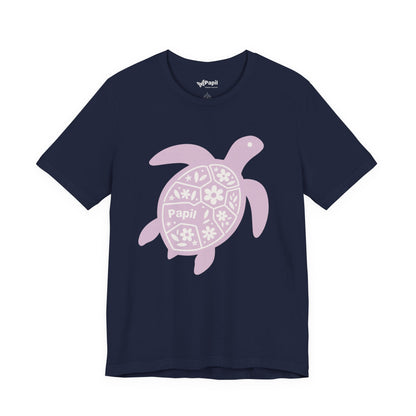 Shell Yeah! Floral Sea Turtle Unisex Graphic Tee Navy