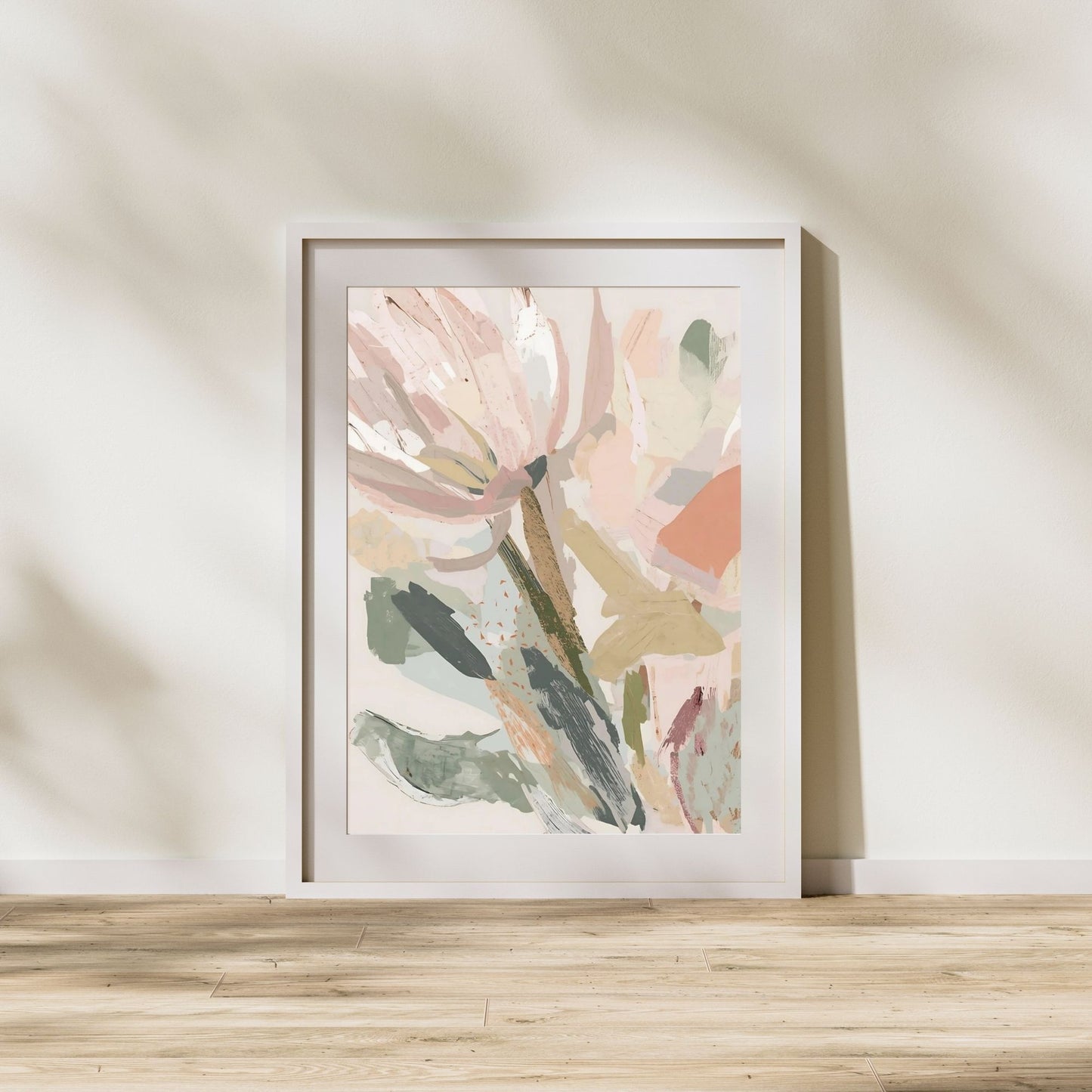 Abstract Floral Canvas Wall Art Print | Modern Minimalist Botanical Painting
