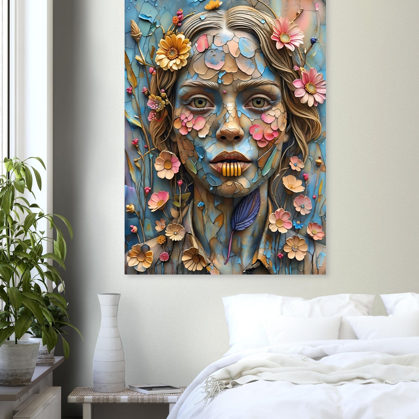 Bloom & Fracture Surreal Portrait Wall Art Poster