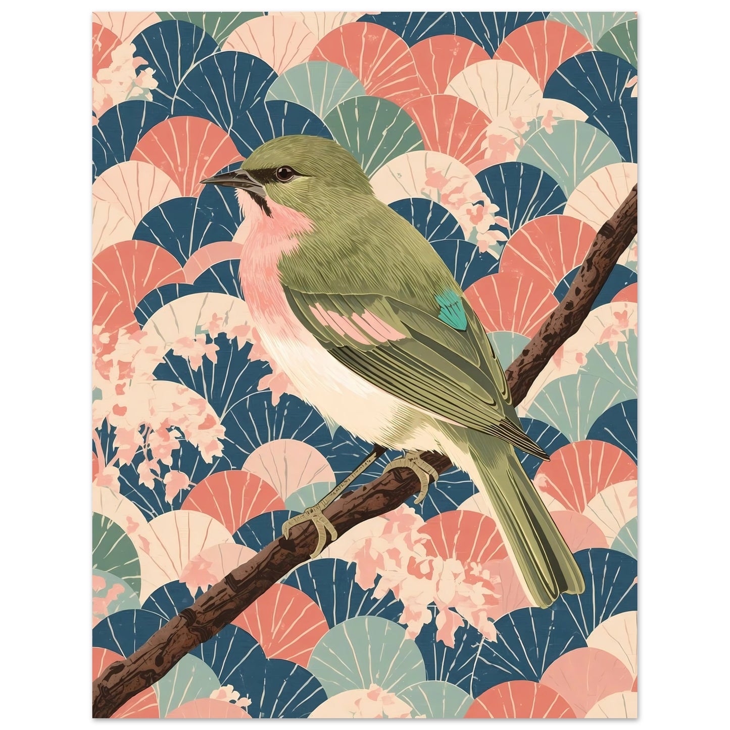 Songbird Serenity Japanese Art Wall Poster 27x35 cm 11x14″