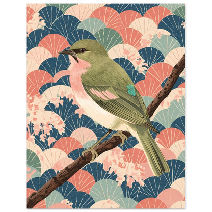 Songbird Serenity Japanese Art Wall Poster 27x35 cm 11x14″