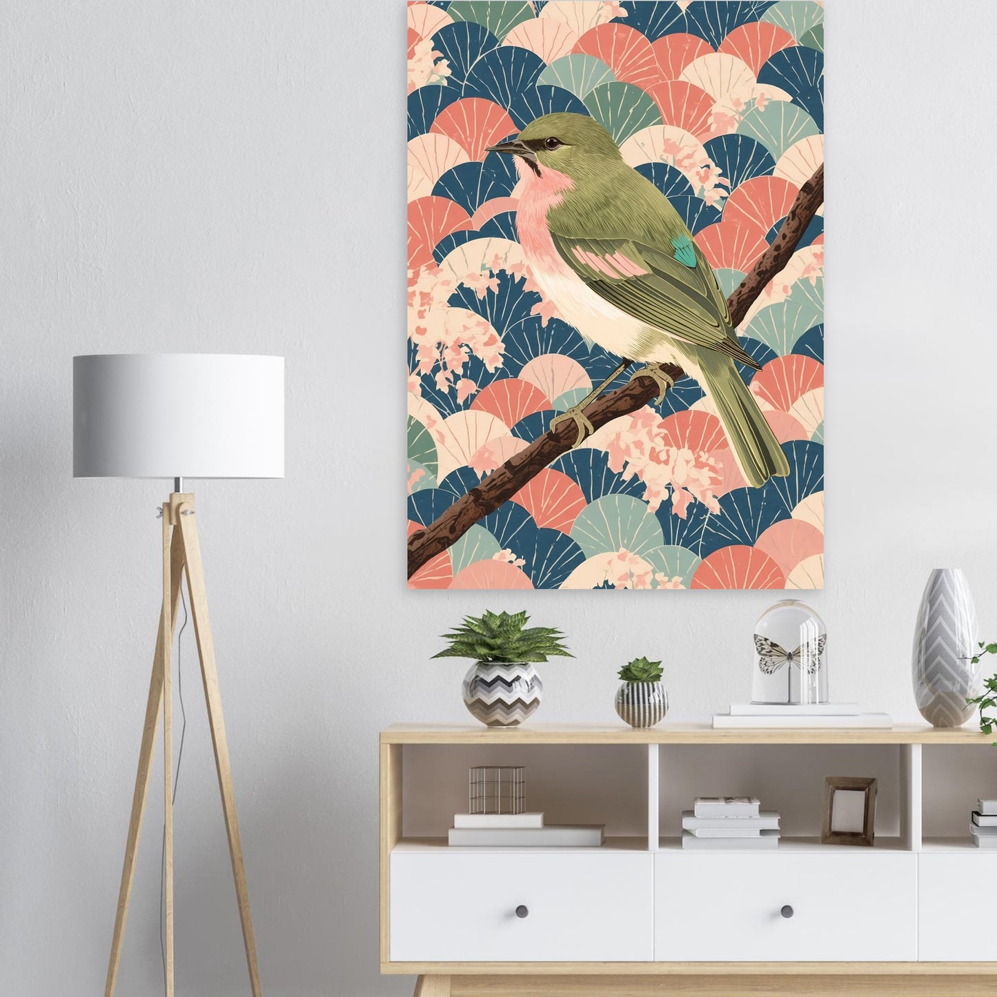 Songbird Serenity Japanese Art Wall Poster