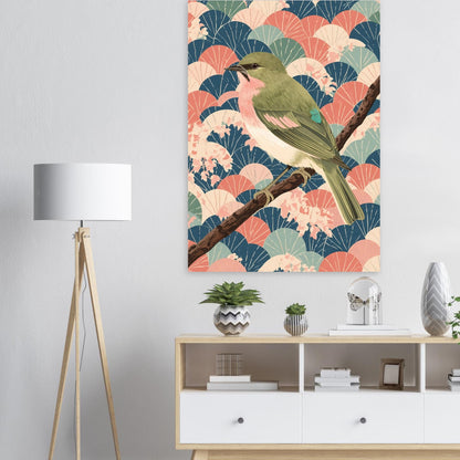 Songbird Serenity Japanese Art Wall Poster