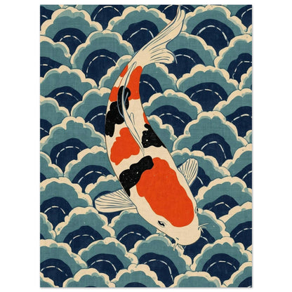 Koi Wave Japanese Art Wall Poster 75x100 cm 30x40″