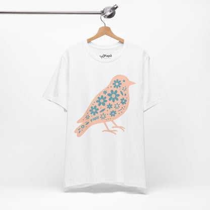 Little Bird, Big Charm — Floral Spring Bird Unisex Graphic Tee