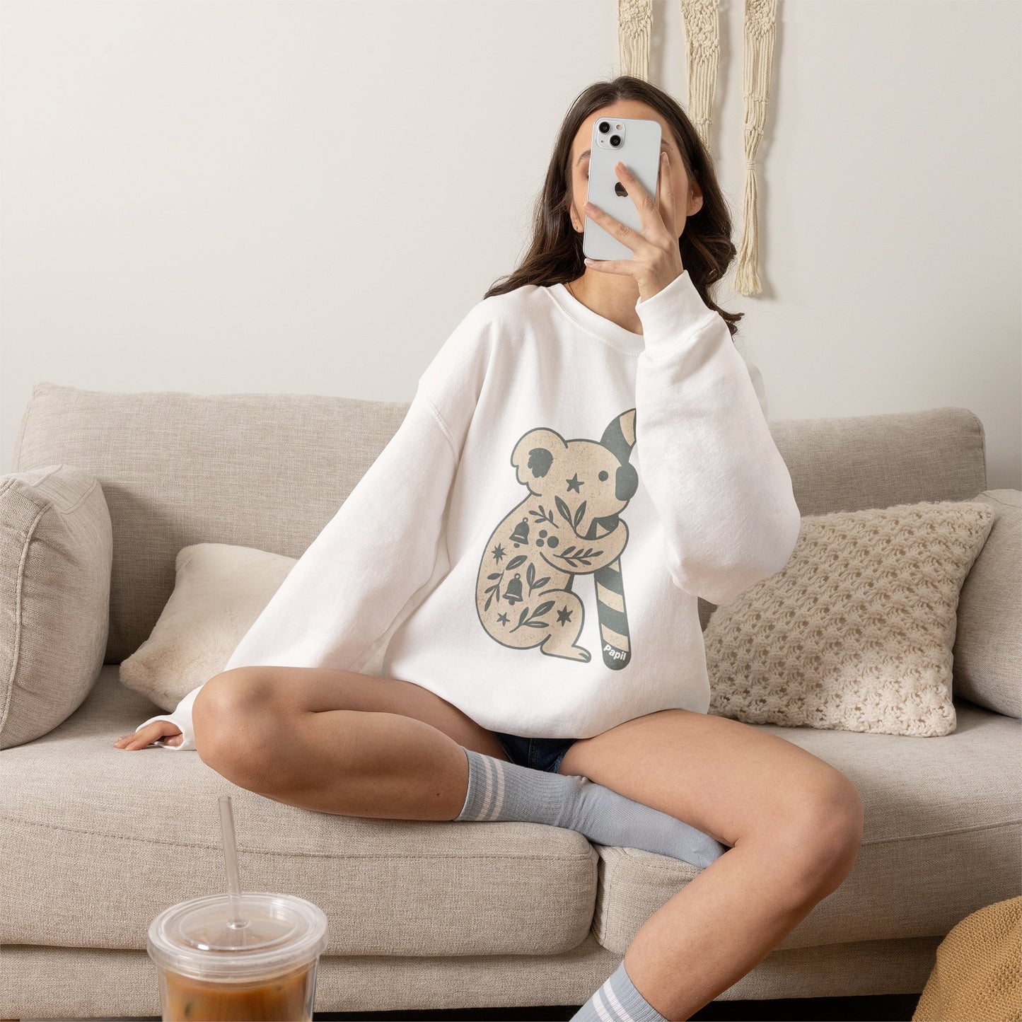 G'day Koala Christmas Sweatshirt, Cosy Botanical Unisex Jumper for the Aussie Holidays