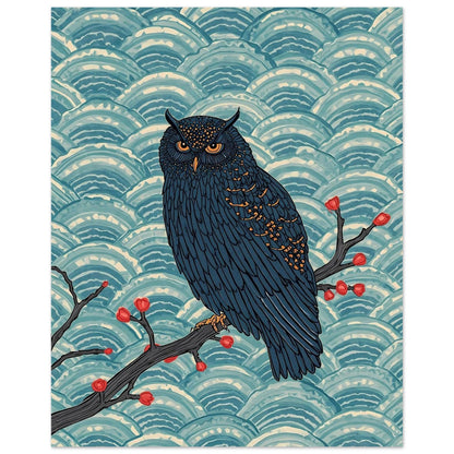 Midnight Owl Japanese Art Wall Poster 20x25 cm 8x10″