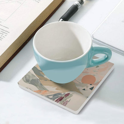 Celestial Dusk Dreamy Pastel Landscape Coasters — US-Made, Set of 4